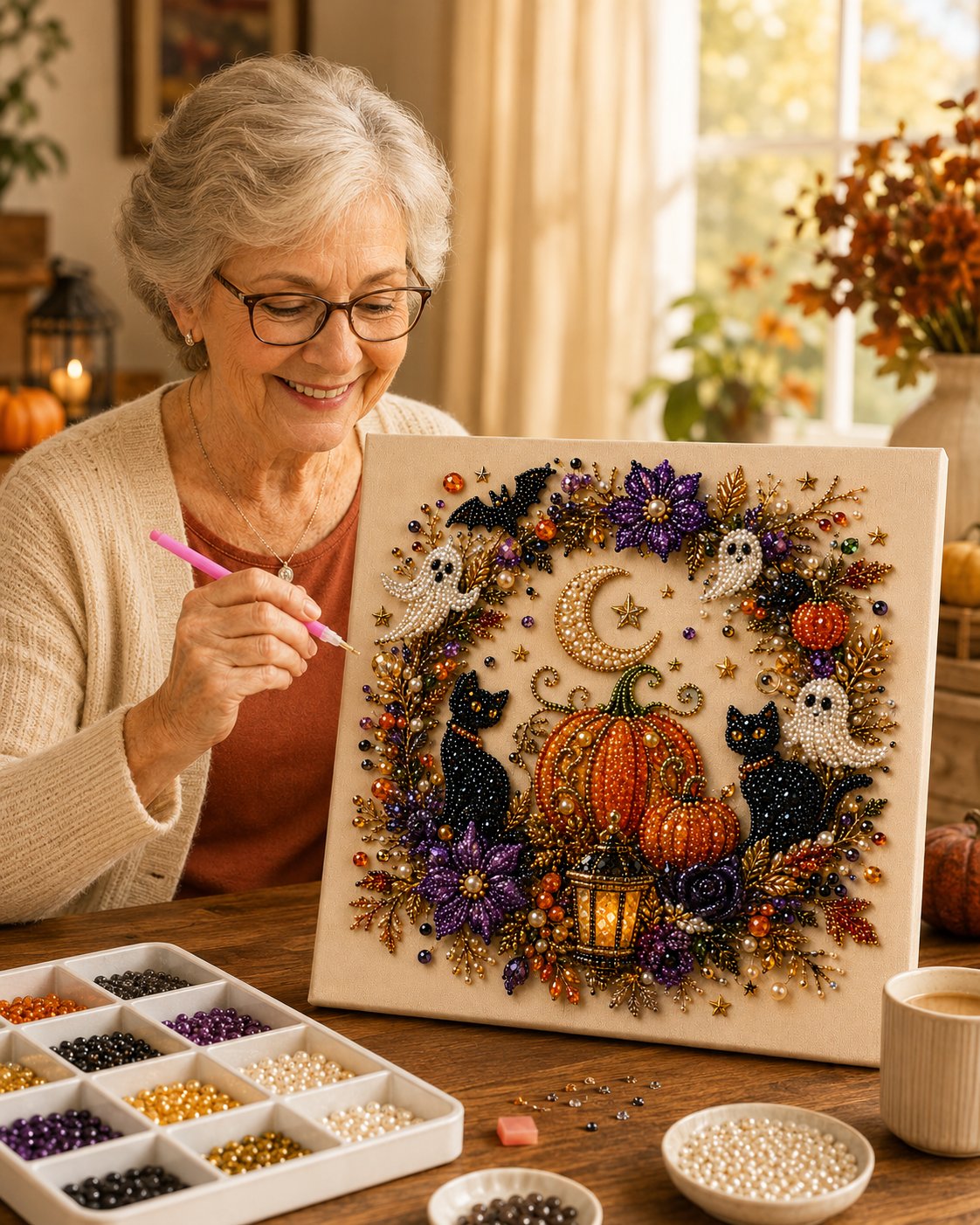👻 Halloween Ghost Pearl Art DIY Kit - BUY 2 FREE SHIPPING
