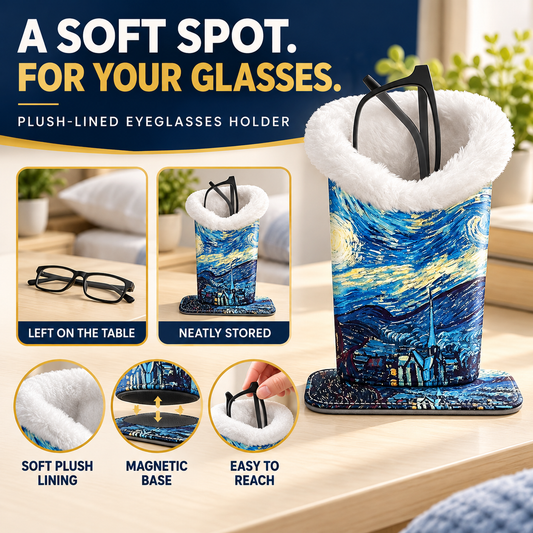 Plush-Lined Eyeglasses Holder Stand