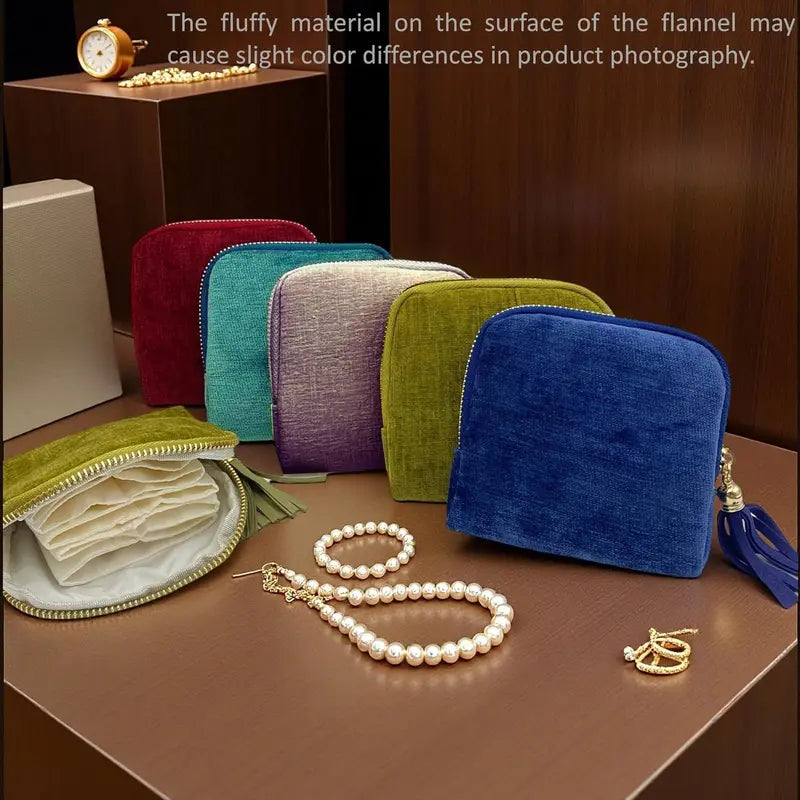 5-Compartment Travel Jewelry Pouch