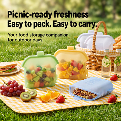 Magnetic-Seal Reusable Silicone Food Storage Bag