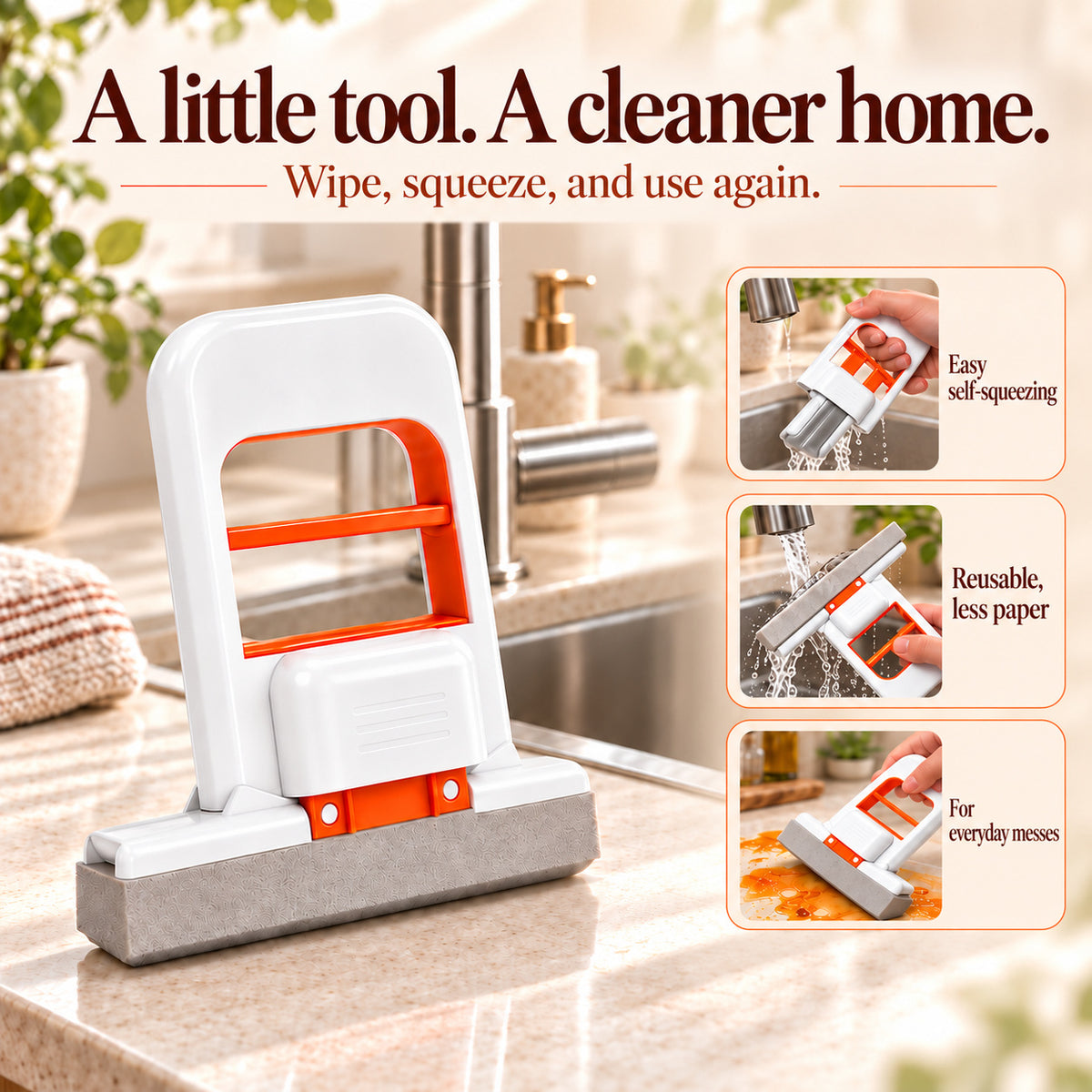Foldable Self-Squeeze Mini Sponge Mop