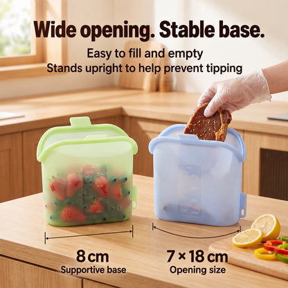 Magnetic-Seal Reusable Silicone Food Storage Bag