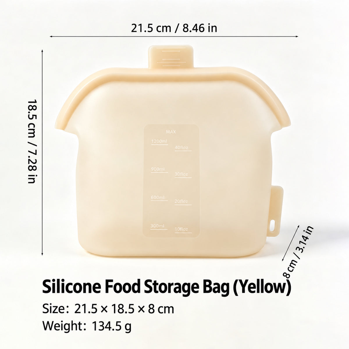 Magnetic-Seal Reusable Silicone Food Storage Bag