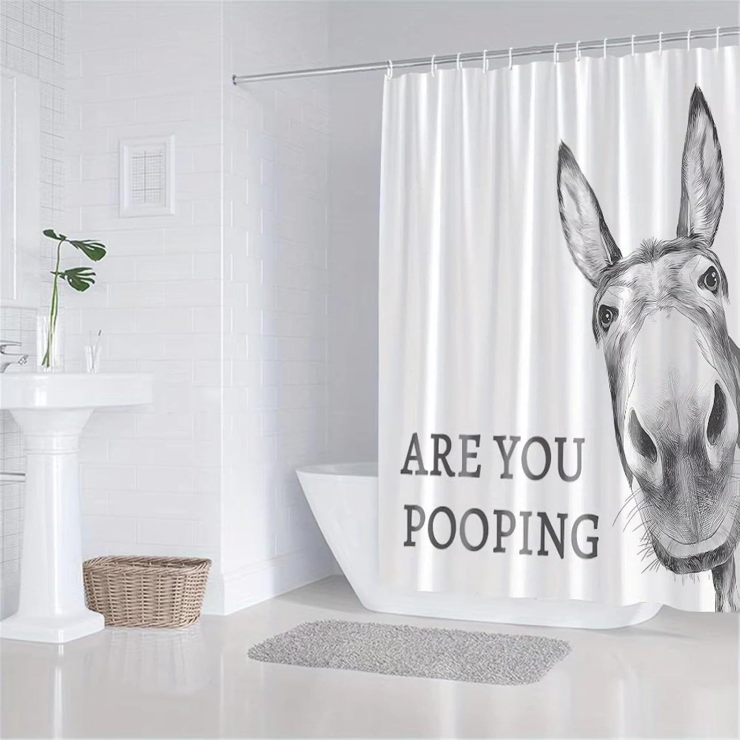 Are You Pooping? Donkey Shower Curtain