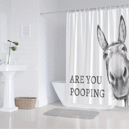 Are You Pooping? Donkey Shower Curtain