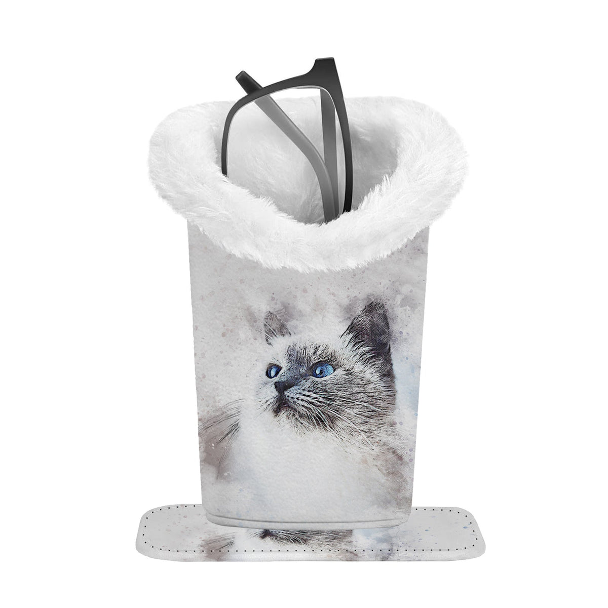 Plush-Lined Eyeglasses Holder Stand