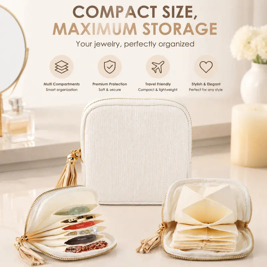5-Compartment Travel Jewelry Pouch