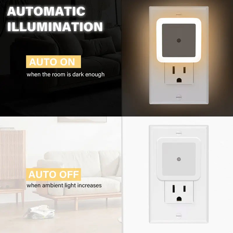 Dusk-to-Dawn Plug-In Night Lights – 6 Pack