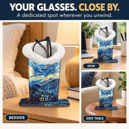 Plush-Lined Eyeglasses Holder Stand