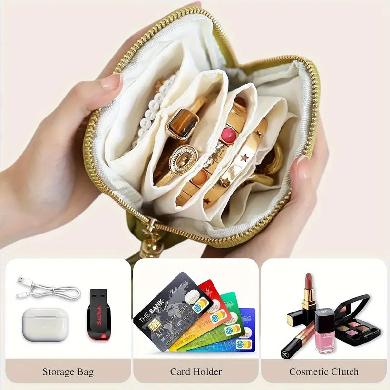 5-Compartment Travel Jewelry Pouch