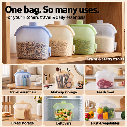 Magnetic-Seal Reusable Silicone Food Storage Bag