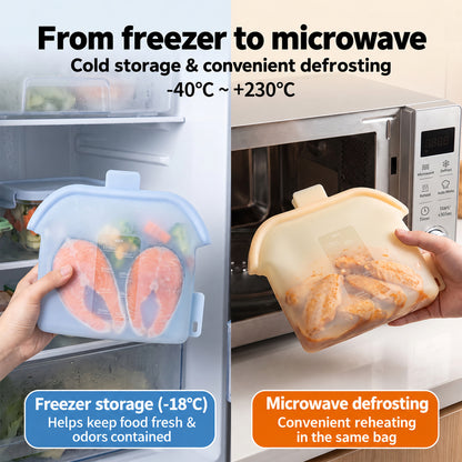 Magnetic-Seal Reusable Silicone Food Storage Bag