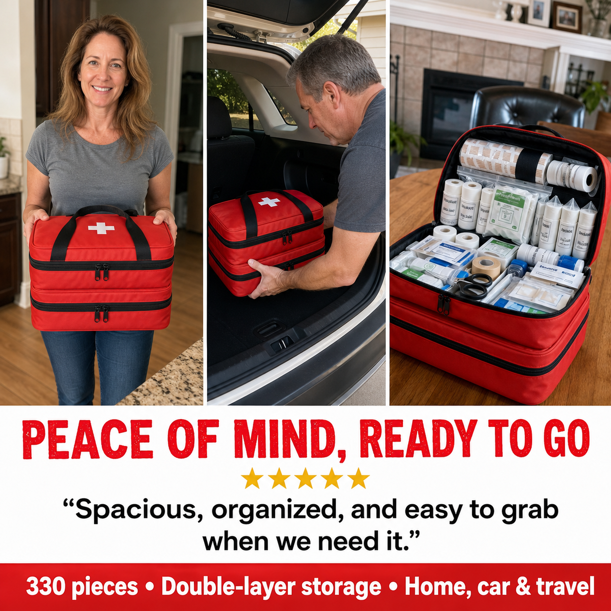 330-Piece Waterproof First Aid Kit