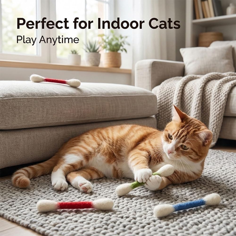 ❤️For happy. healthy. and active indoor cats🐱Swabs Large Size Cat Toys with Catnip