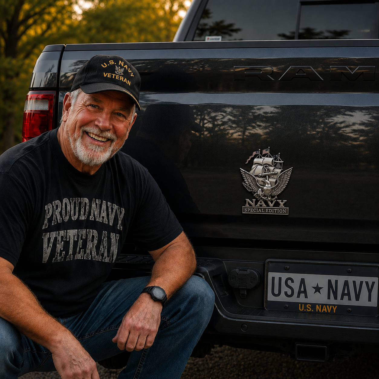 🔥 Father’s Day Sale -🎁U.S. Navy Special Edition Metal Vehicle Badge