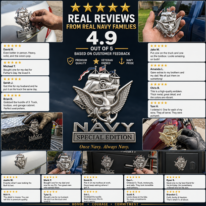 🔥 Father’s Day Sale -🎁U.S. Navy Special Edition Metal Vehicle Badge