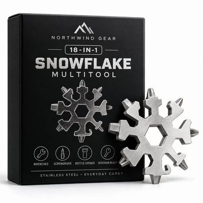 Viral 18‑in‑1 Snowflake Multi‑tool Stainless Steel Portable Wrench ❄️