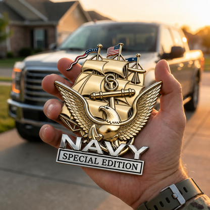 🔥 Father’s Day Sale -🎁U.S. Navy Special Edition Metal Vehicle Badge
