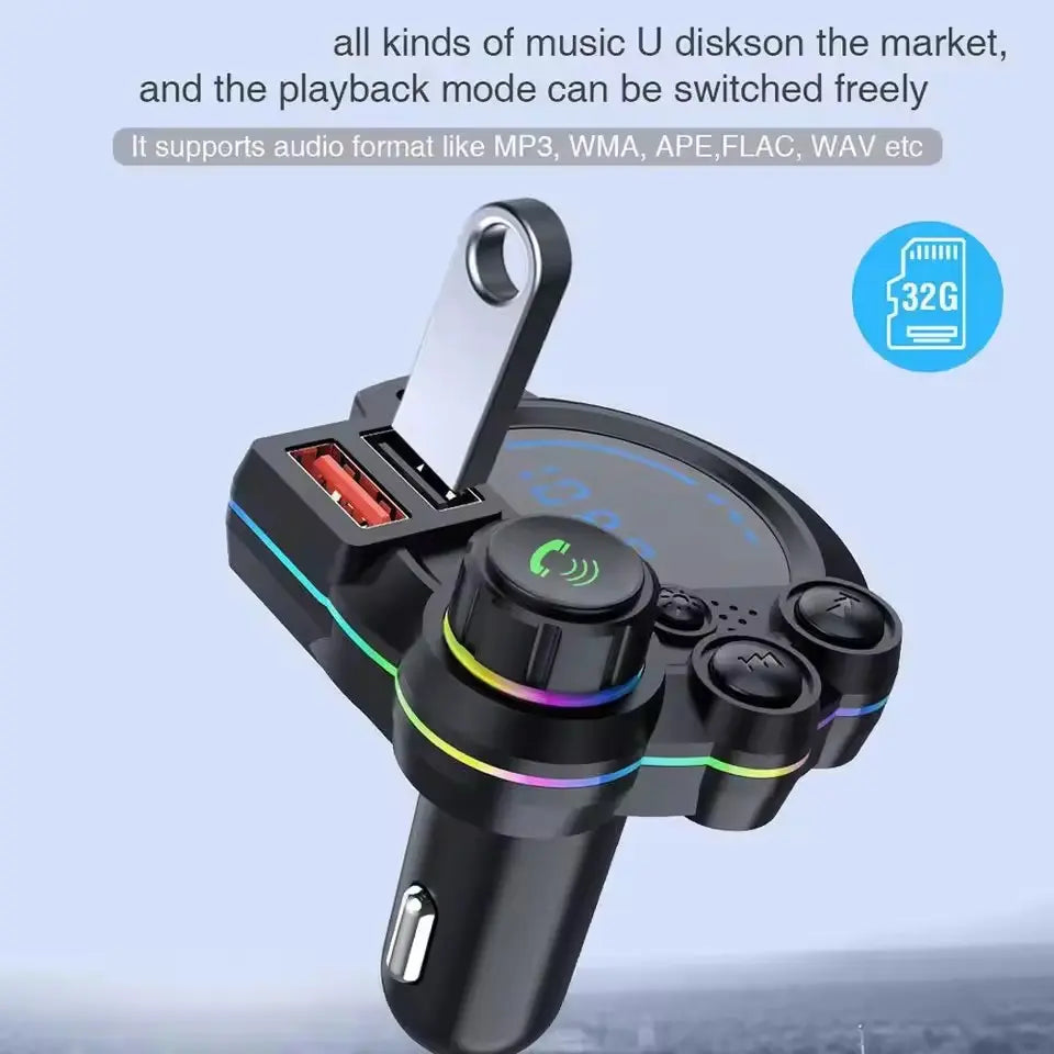 RGB glowing car radio adapter