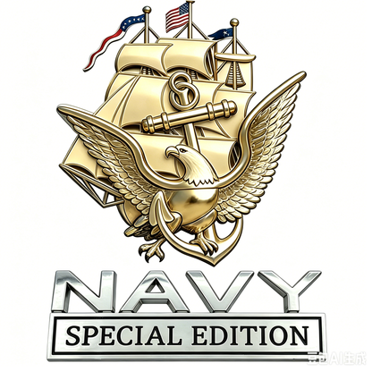 🔥 Father’s Day Sale -🎁U.S. Navy Special Edition Metal Vehicle Badge