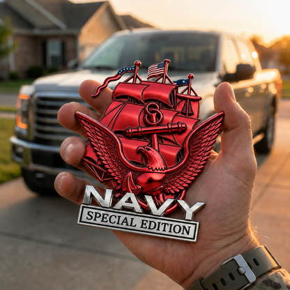 🔥 Father’s Day Sale -🎁U.S. Navy Special Edition Metal Vehicle Badge