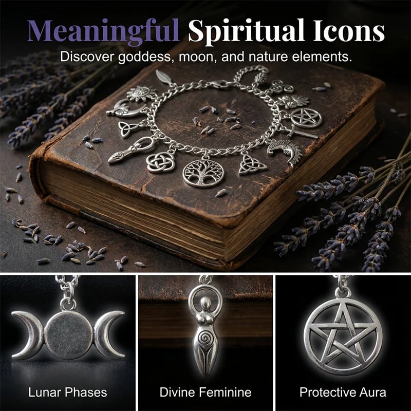 Pagan bracelet charm details