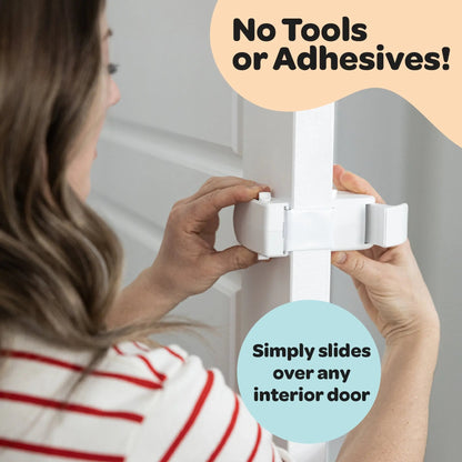 The Snap-On Door Lock Kids Can't Reach or Defeat - No Tools or Adhesives Required