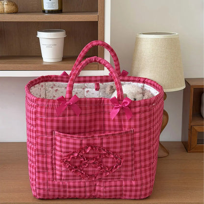 Large Capacity Floral Car Interior Storage Basket