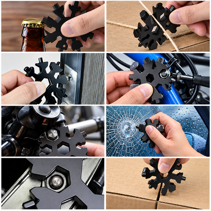 Viral 18‑in‑1 Snowflake Multi‑tool Stainless Steel Portable Wrench ❄️