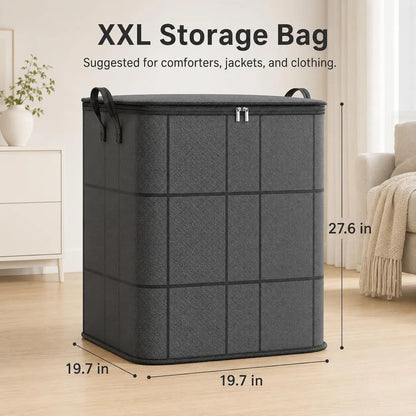 📦 Spacious Zippered Storage Bin – Large Capacity Bag for Quilts. Blankets & Sweaters. Perfect for Moving Day & Closet Organization