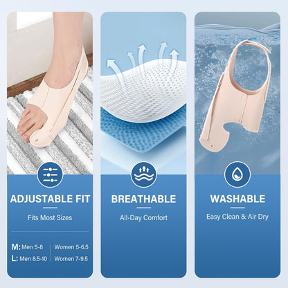 Bunion Corrector 2-Pack for Women & Men, Ultra-Thin Toe Splint | Hallux Valgus Relief Splint, Soft Toe Straightener Fits Inside Shoes, Adjustable Support for Day & Night