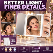 Tri-Fold LED Magnifying Makeup Mirror