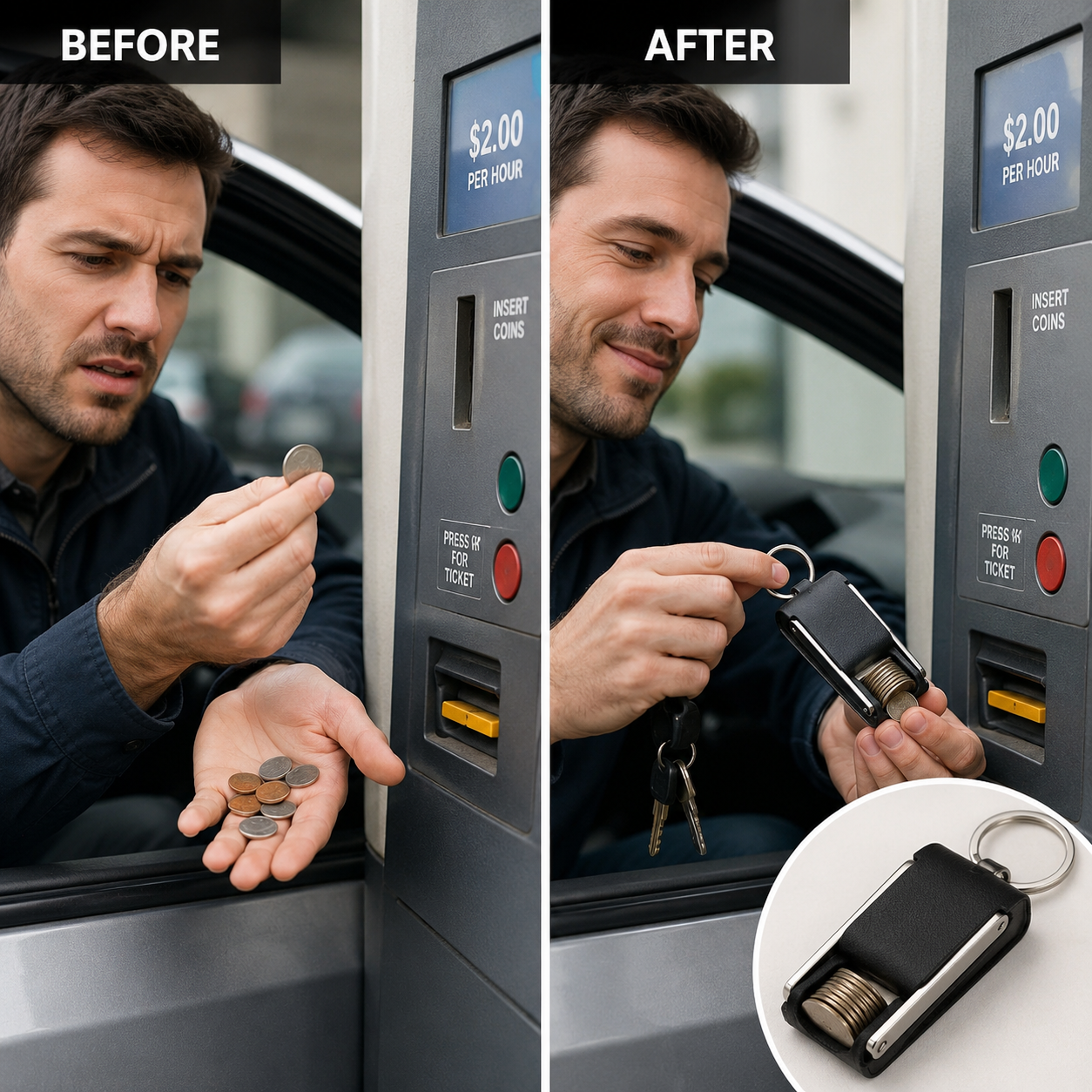 Mini Coin Storage Keychain