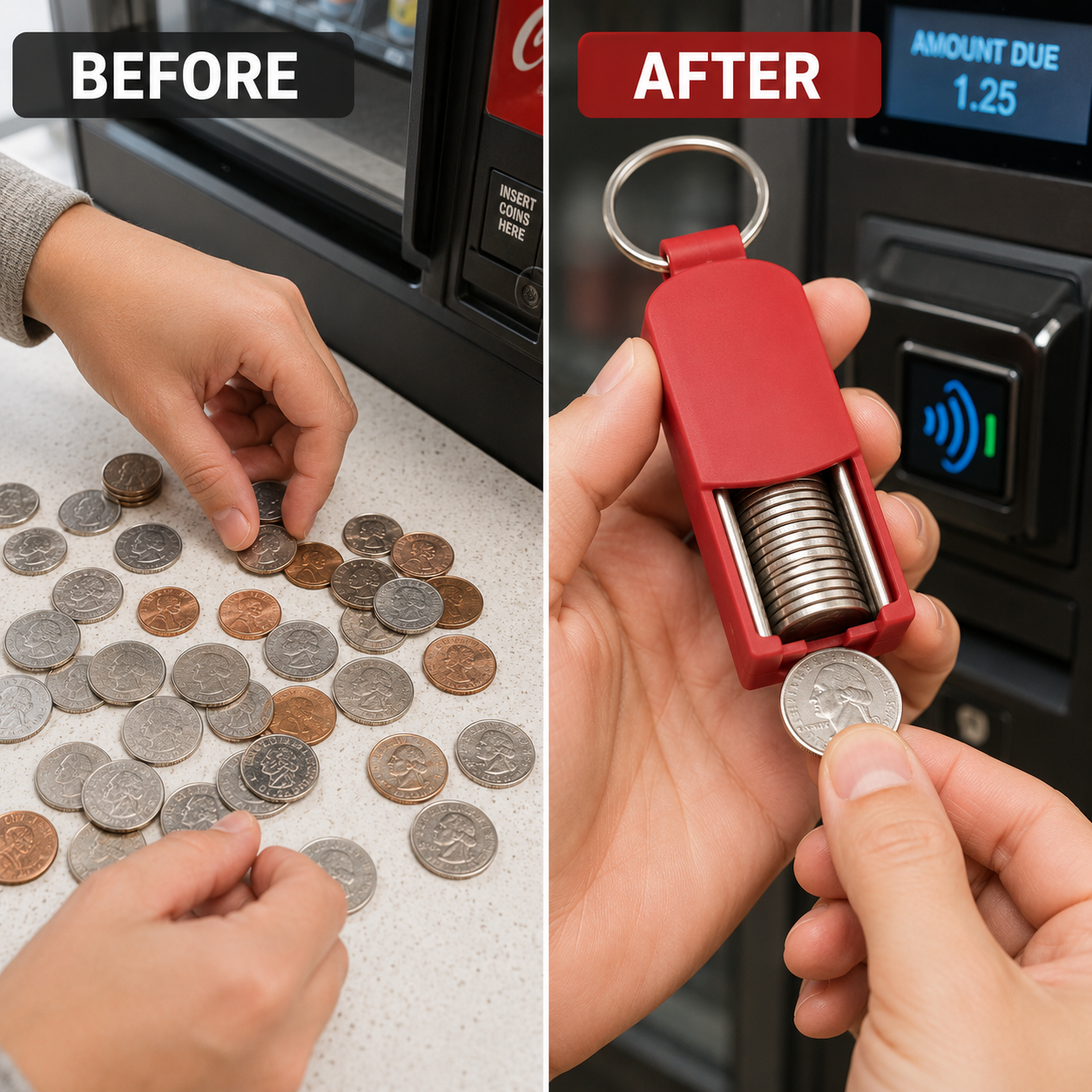 Mini Coin Storage Keychain