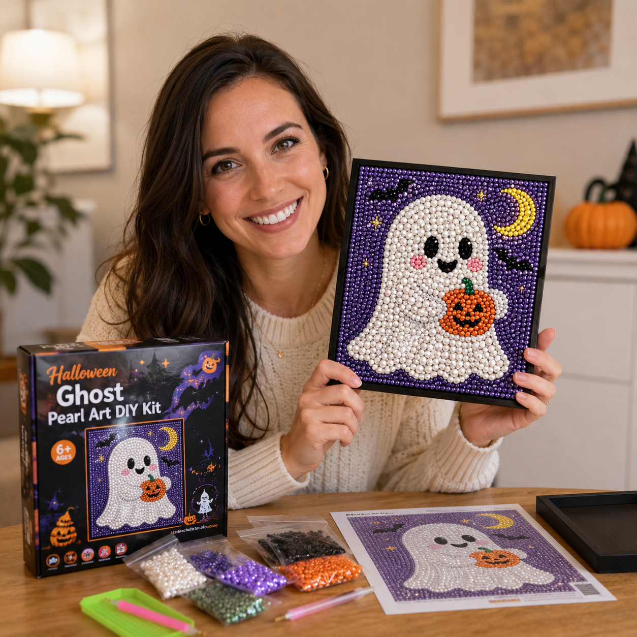 Halloween Ghost Pearl Art DIY Kit