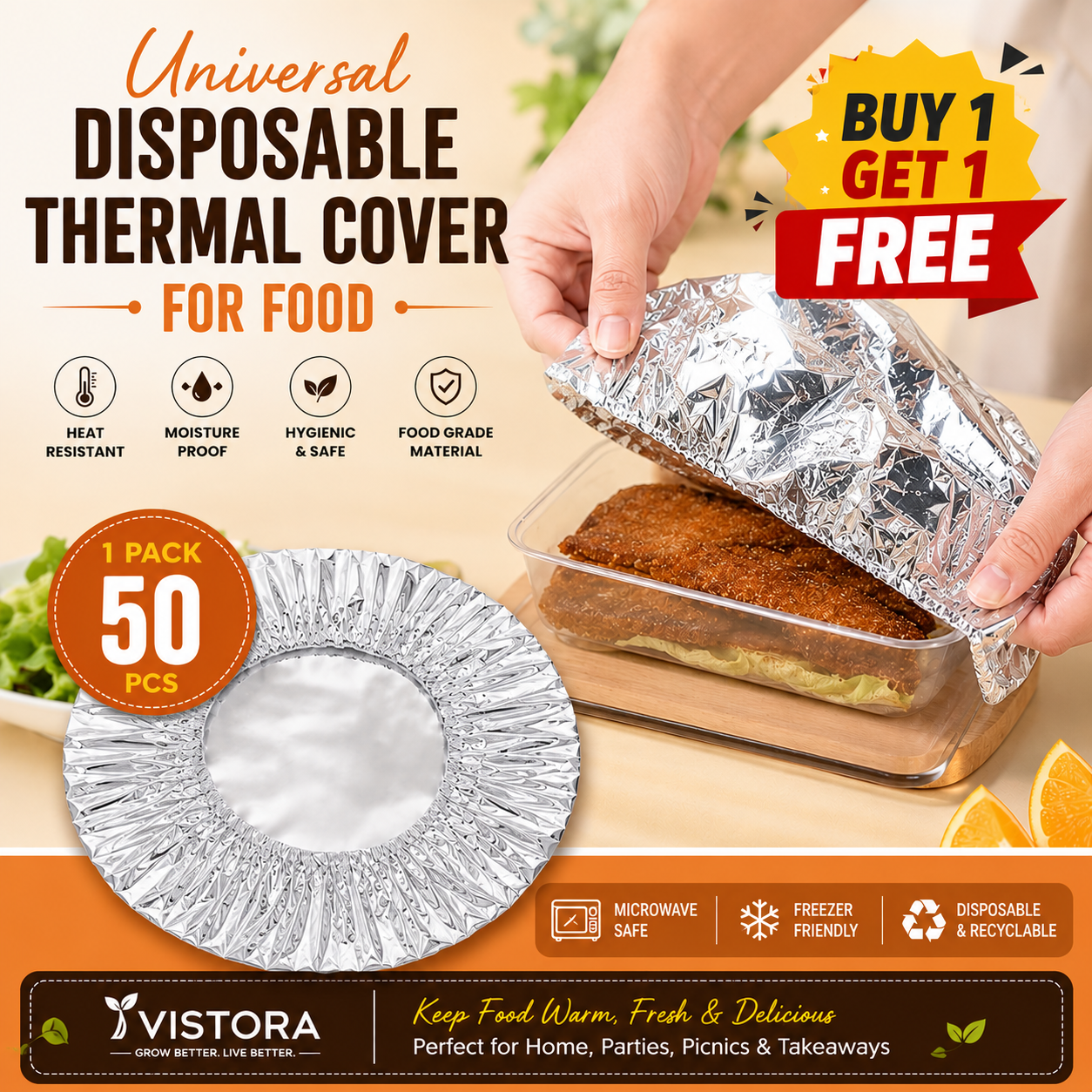 🥳2026 HOT SALE🥳💞50K+ SOLD!✨Universal Disposable Thermal Cover for Food🌸🔥Buy 1 get 1 free🔥