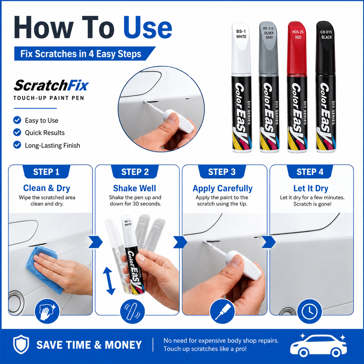 🔥Buy 2 get 1 Free 🚨Small Scratches Can Ruin Your Car’s Clean Look🚨 - Car Touch-Up Paint Pen 🏆