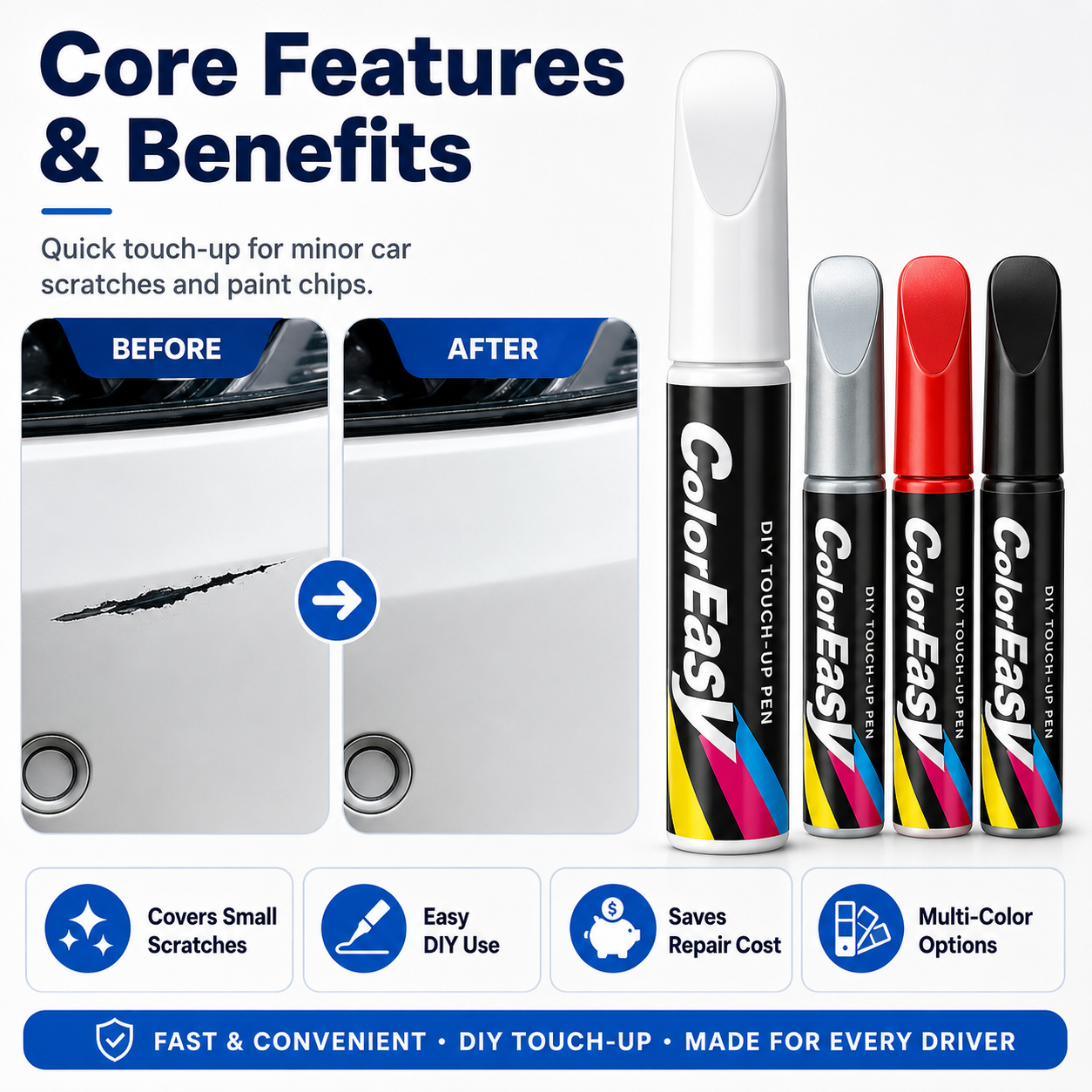 🔥Buy 2 get 1 Free 🚨Small Scratches Can Ruin Your Car’s Clean Look🚨 - Car Touch-Up Paint Pen 🏆