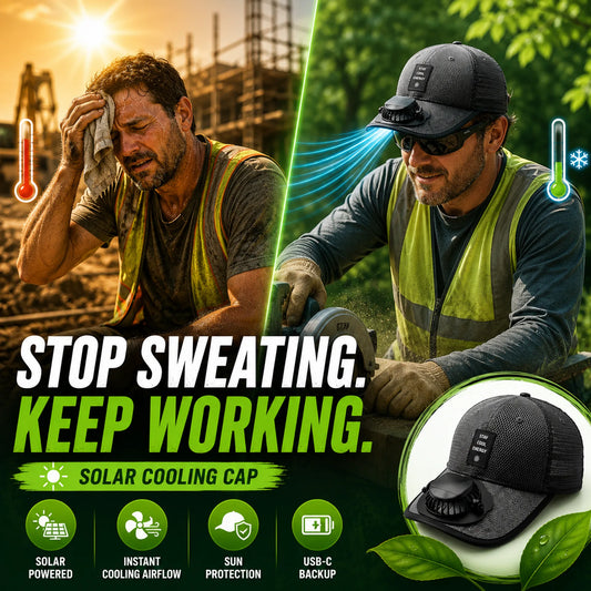 🌞🧢 Breathable Sun Hat Baseball Cap with Built-in Solar Cooling Fan