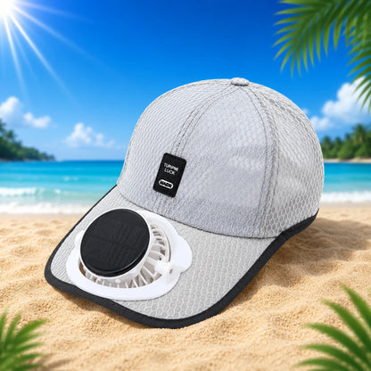 🌞🧢 Breathable Sun Hat Baseball Cap with Built-in Solar Cooling Fan
