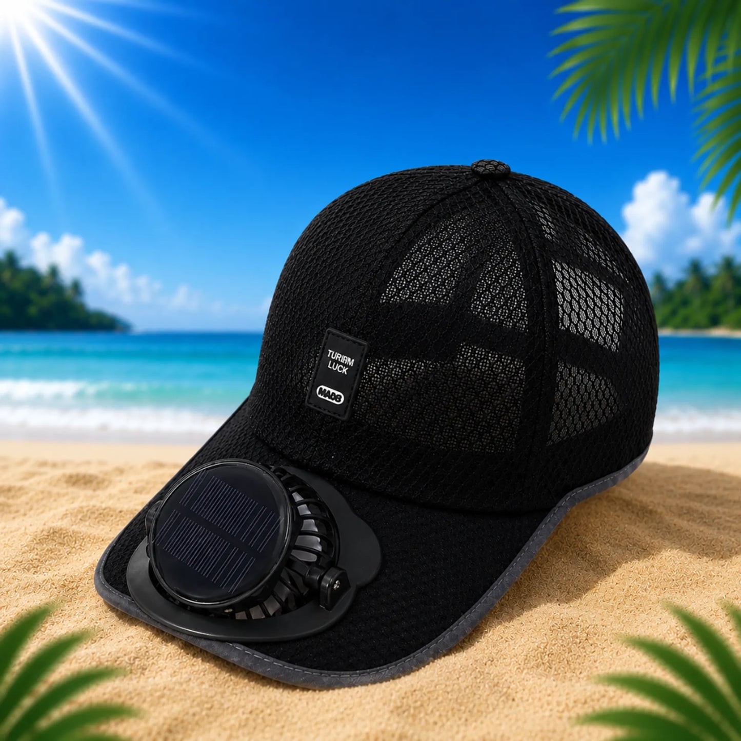 🌞🧢 Breathable Sun Hat Baseball Cap with Built-in Solar Cooling Fan