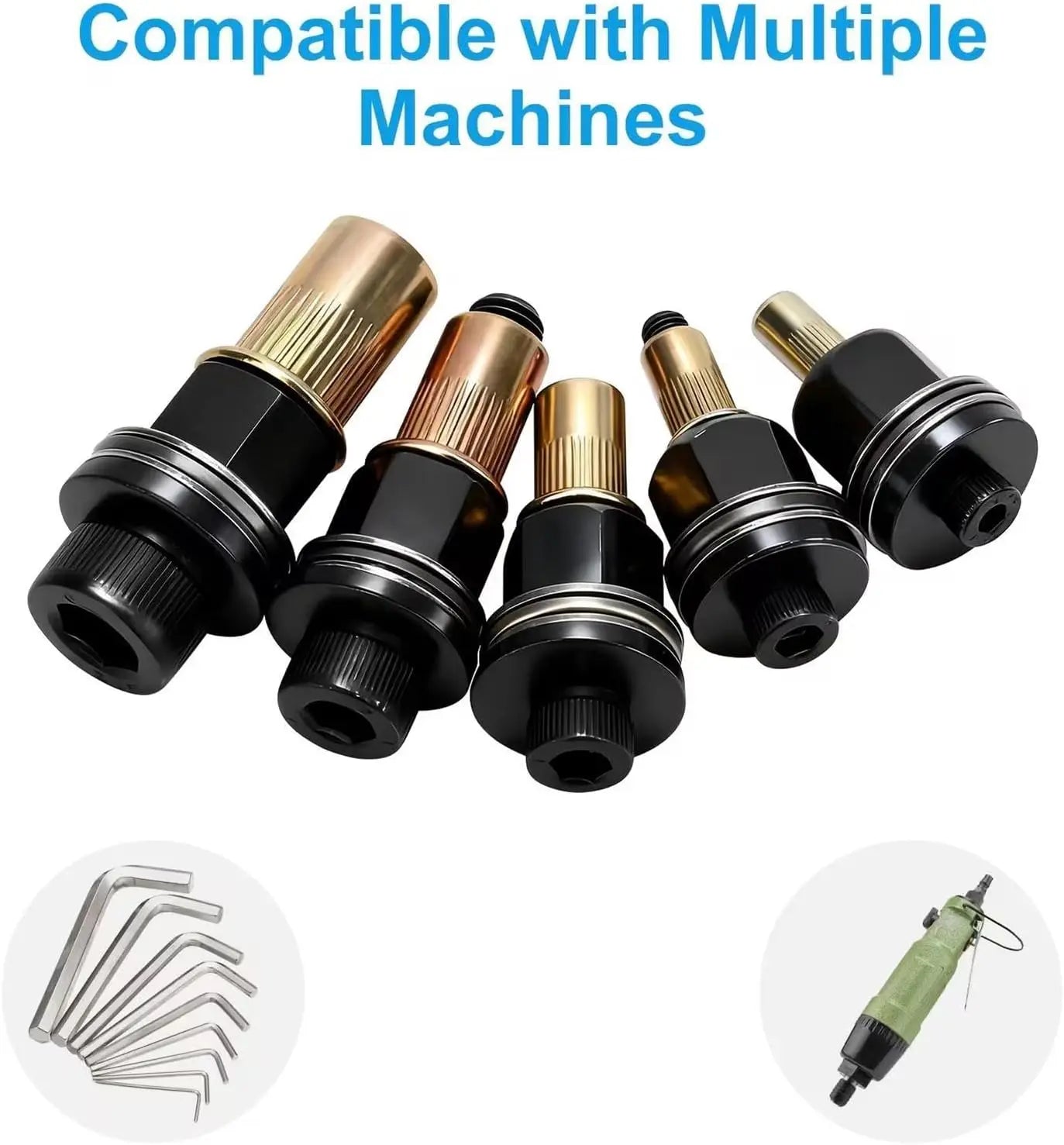 Head Rivet Nut Tool, M3 M4 M5 M6 M8 Rivnut Kit, Carbon Steel Rivnut Set