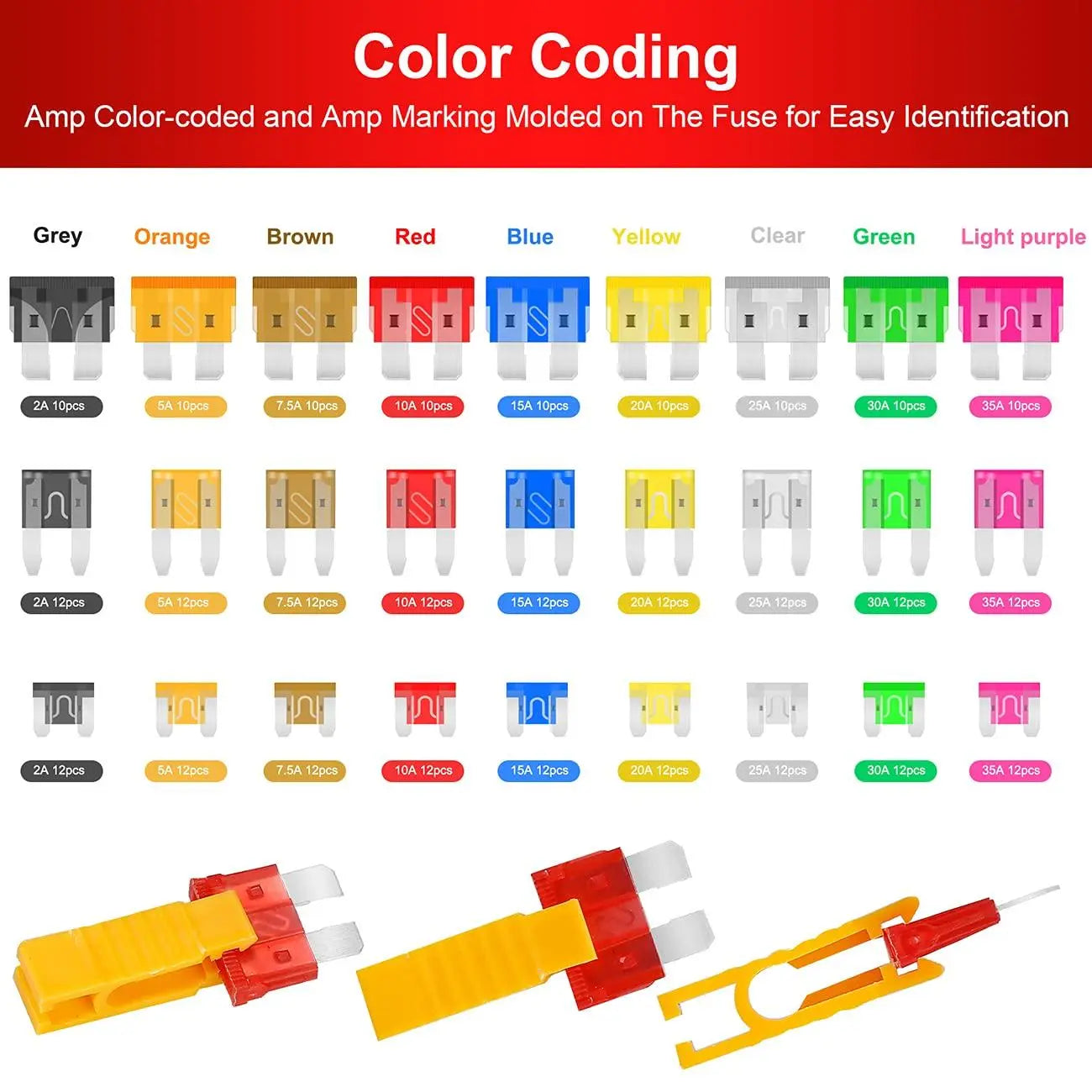 【DealsForYouDays】306PCS&Car Blade Fuse Assortment Set withAssorted Car Blade Fuses in Colorful PlasticPallets for Automotive Applications &Deals for you days Replacement