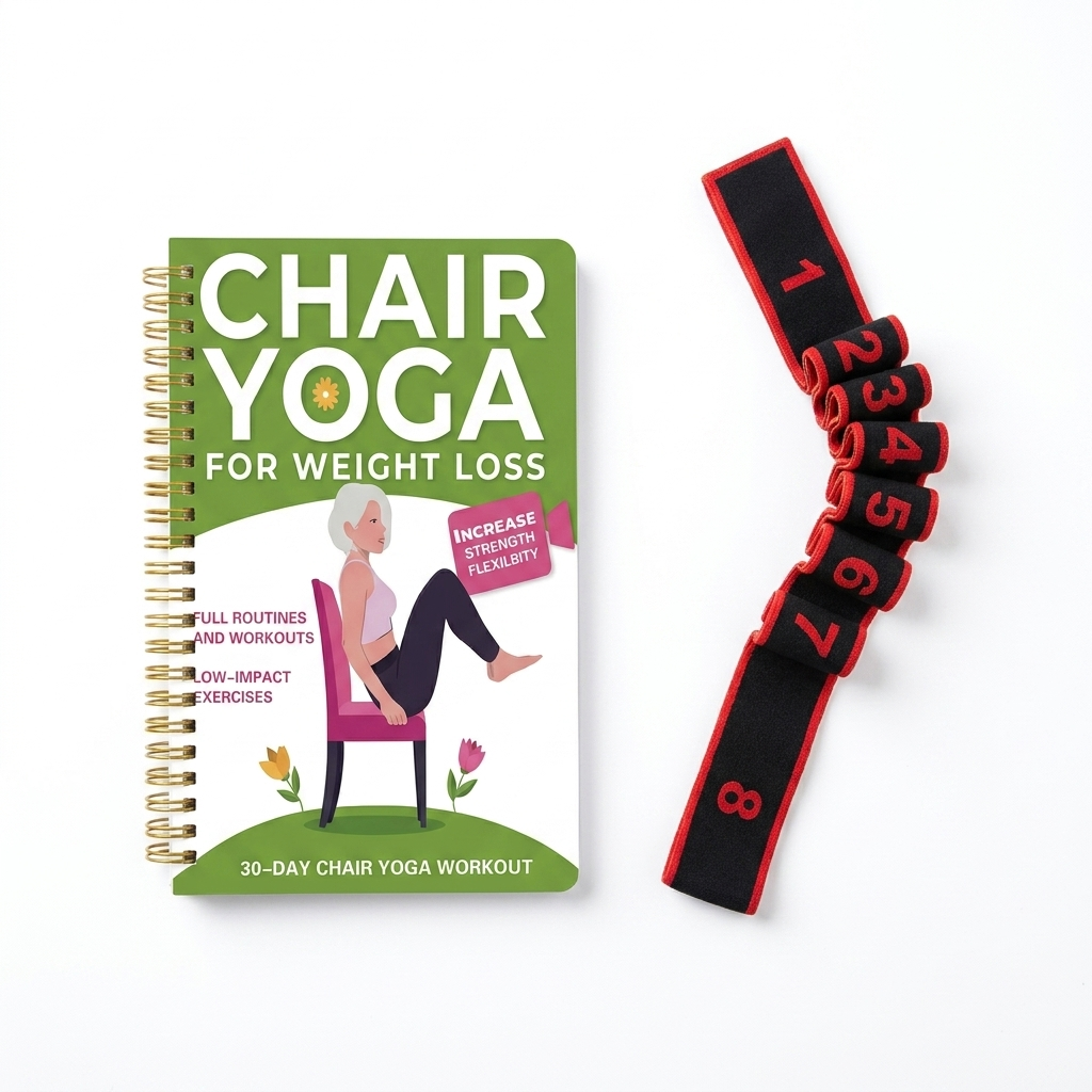 🔥30-Day Chair Yoga Weight Loss Spiral-Bound Notebook & Step-by-Step Exercise Guide - At-Home Fitness Journal