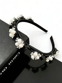 Pearl Floral Headband——Silver