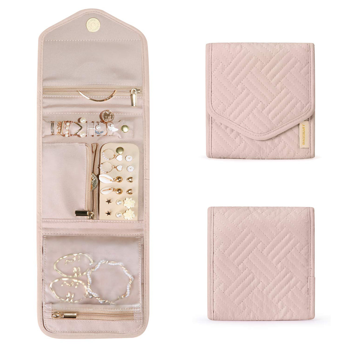 Travel Jewelry Organizer， Case Foldable Jewelry Roll