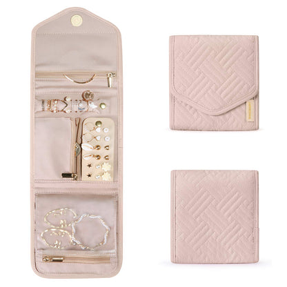 Travel Jewelry Organizer， Case Foldable Jewelry Roll