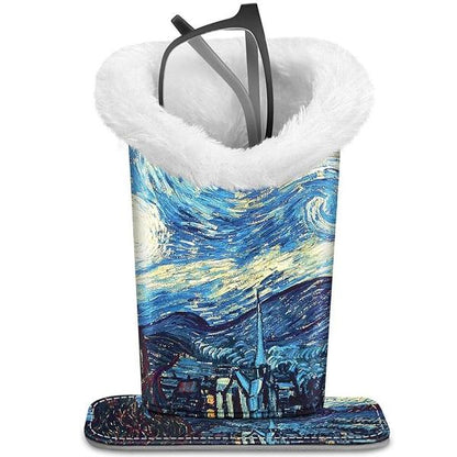 Plush-Lined Eyeglasses Holder Stand