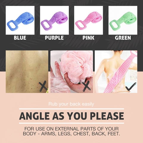 Different ways to angle and use a silicone body cleansing brush