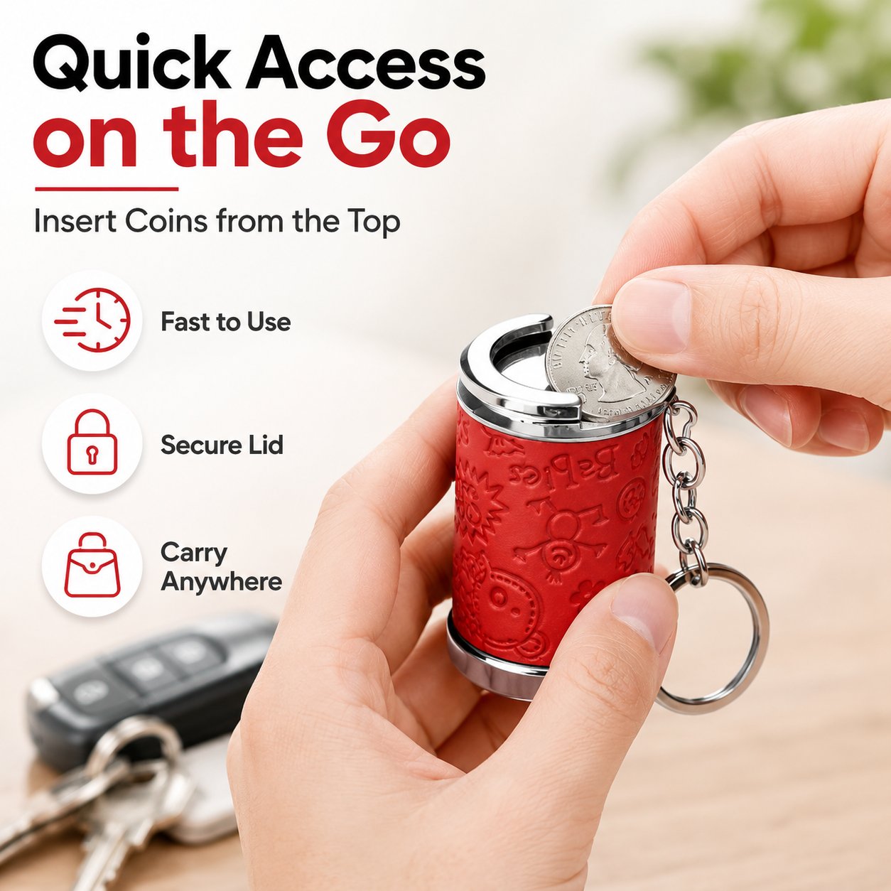 Mini Coin Storage Keychain